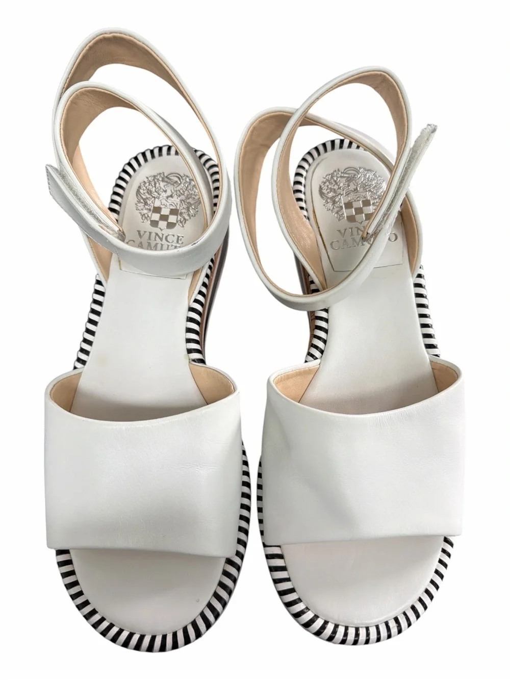 Vince Camuto |White Leather Platform Sandals |Size 7M |Resort Summer